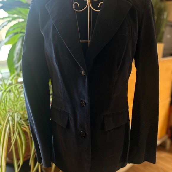 Vintage Navy blue velvet blazer - Picture 2 of 9